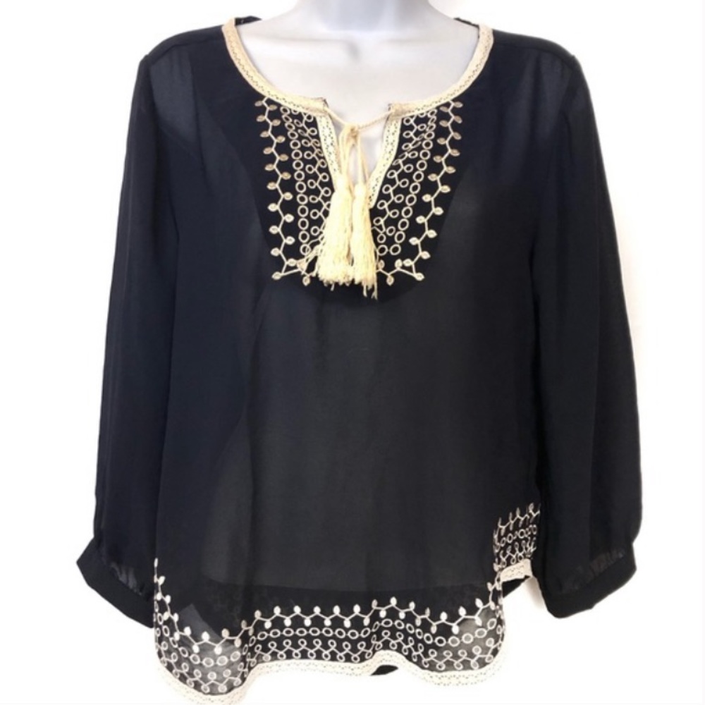 Monteau Sheer Boho Blouse